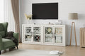 Mobile credenza da buffet con 4 ante in vetro fantasia, mobile bar moderno in legno largo 180 cm, mobile TV per cucina, sala da pranzo, soggiorno