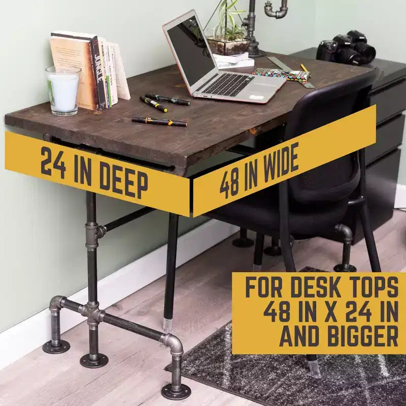 Struttura da Scrivania in Tubo d'Acciaio Industriale, Stile M, 45"L x 21.5"W x 29"H