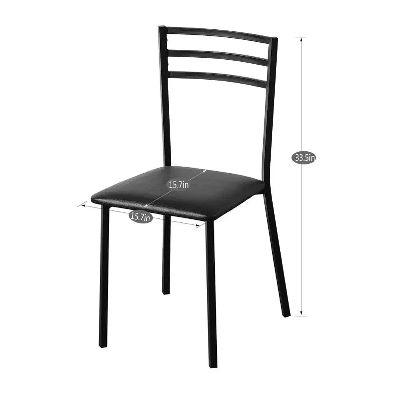 Sedia da pranzo imbottita con schienale alto a listelli in metallo, moderno nero