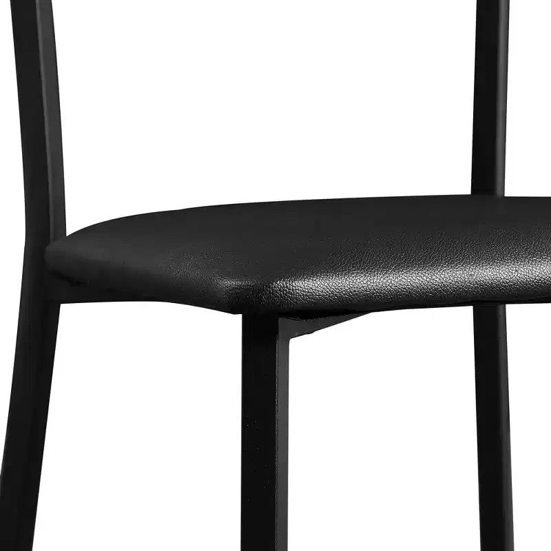 Sedia da pranzo imbottita con schienale alto a listelli in metallo, moderno nero