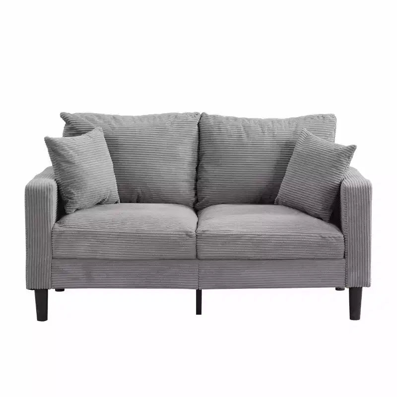 Divanetto imbottito moderno, Struttura in legno, Grigio chiaro