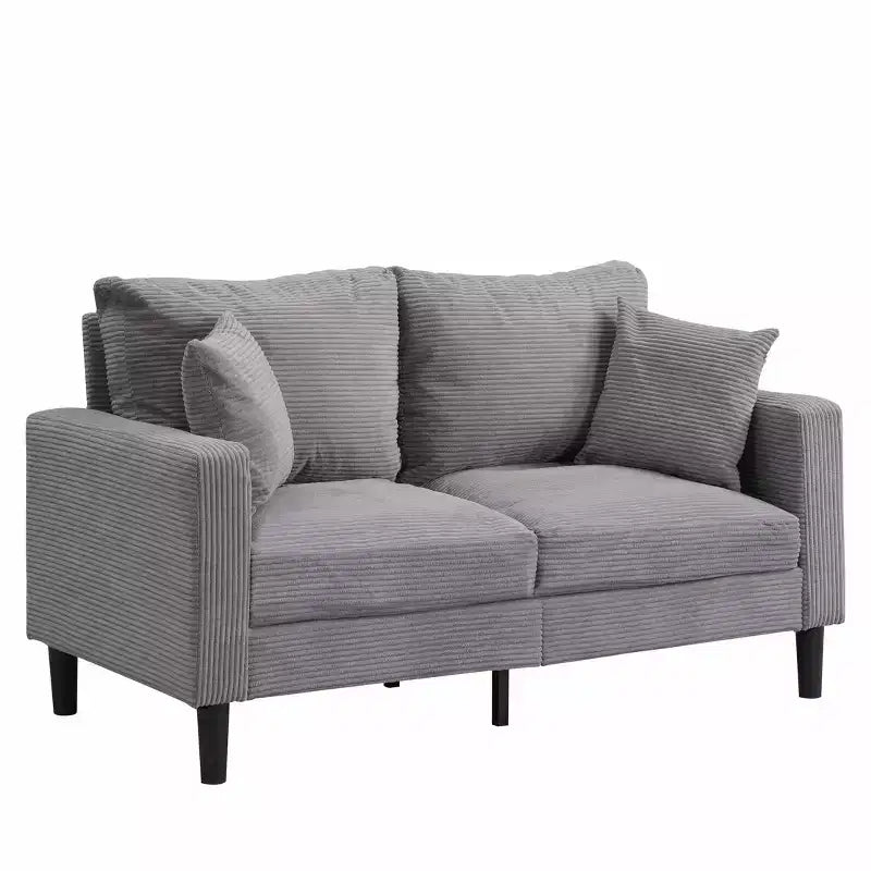 Divanetto imbottito moderno, Struttura in legno, Grigio chiaro