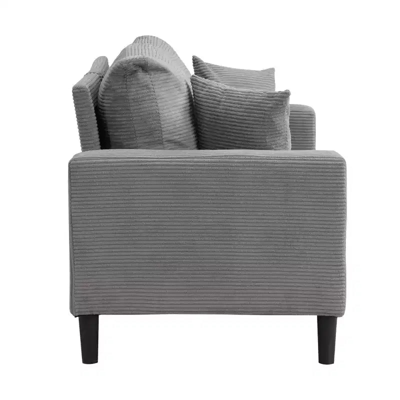 Divanetto imbottito moderno, Struttura in legno, Grigio chiaro