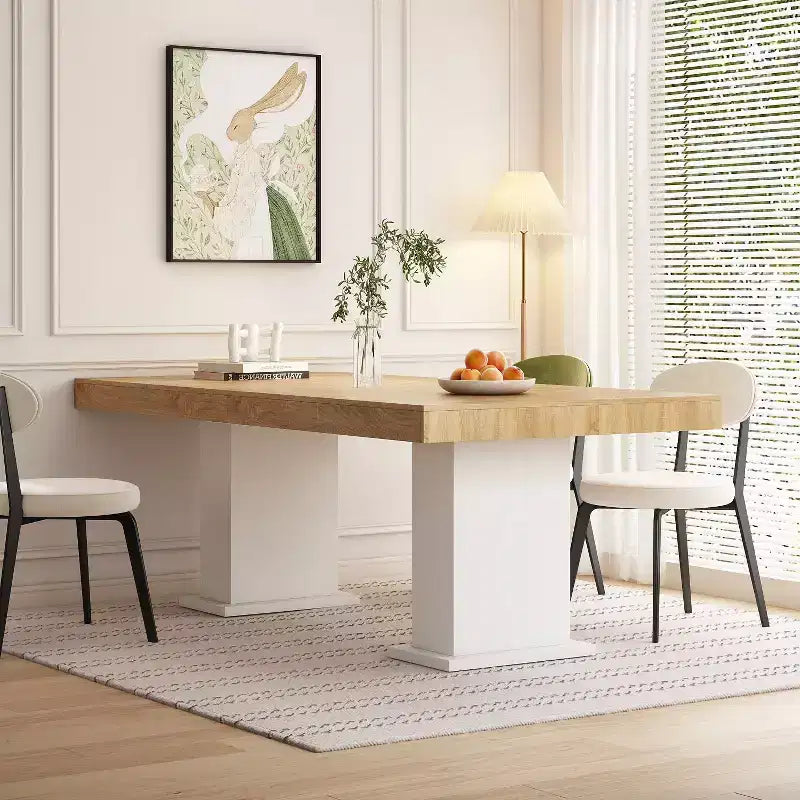 Scrivania da Pranzo e Ufficio a Due Colonne, Ampia Superficie, Design Moderno
