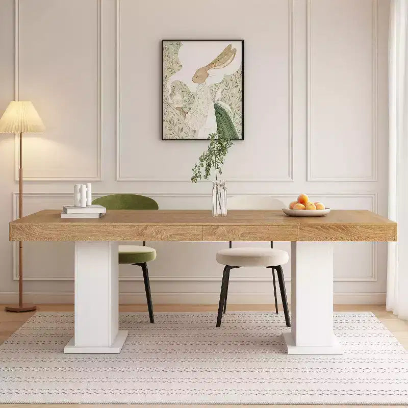 Scrivania da Pranzo e Ufficio a Due Colonne, Ampia Superficie, Design Moderno