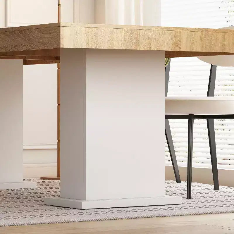 Scrivania da Pranzo e Ufficio a Due Colonne, Ampia Superficie, Design Moderno