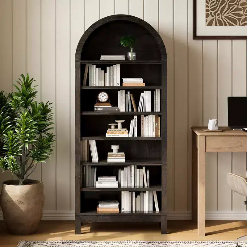 Mobile scarpiera ad arco alto 180 cm per ingresso, organizer per scarpe in legno a 7 ripiani con mensole regolabili, mobile espositivo moderno per corridoio e camera da letto