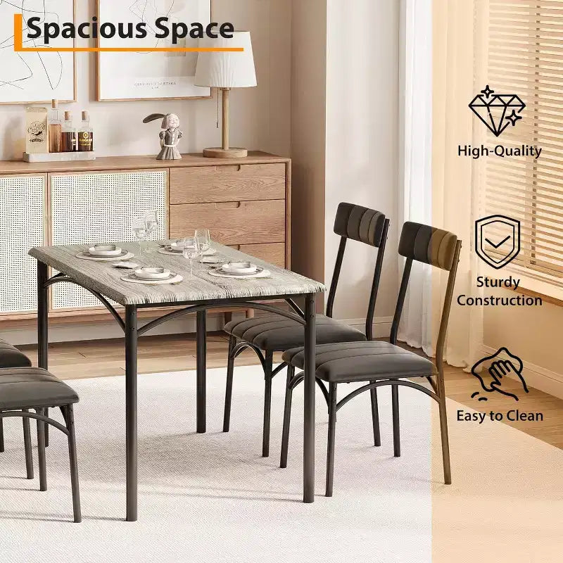 Sedia da Pranzo Industriale, Angolo Colazione, Sedie da Pranzo Ergonomiche Addensate, Mobile con Struttura in Legno per Appartamento