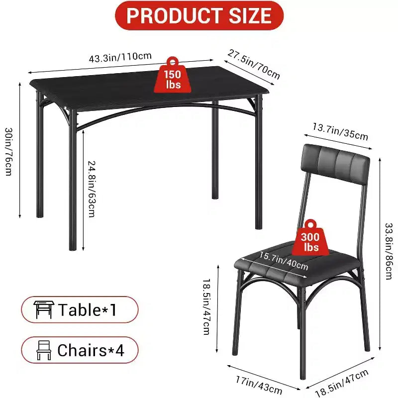 Sedia da Pranzo Industriale, Angolo Colazione, Sedie da Pranzo Ergonomiche Addensate, Mobile con Struttura in Legno per Appartamento