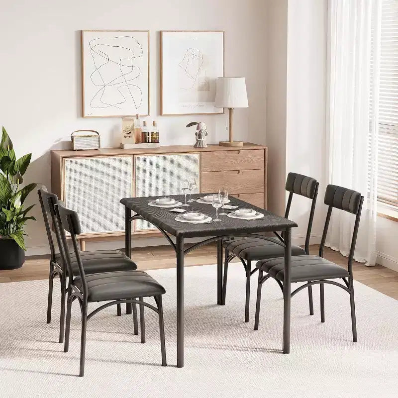Sedia da Pranzo Industriale, Angolo Colazione, Sedie da Pranzo Ergonomiche Addensate, Mobile con Struttura in Legno per Appartamento