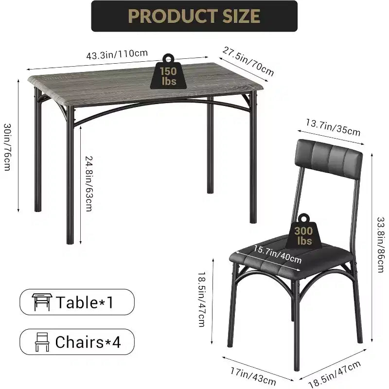 Sedia da Pranzo Industriale, Angolo Colazione, Sedie da Pranzo Ergonomiche Addensate, Mobile con Struttura in Legno per Appartamento