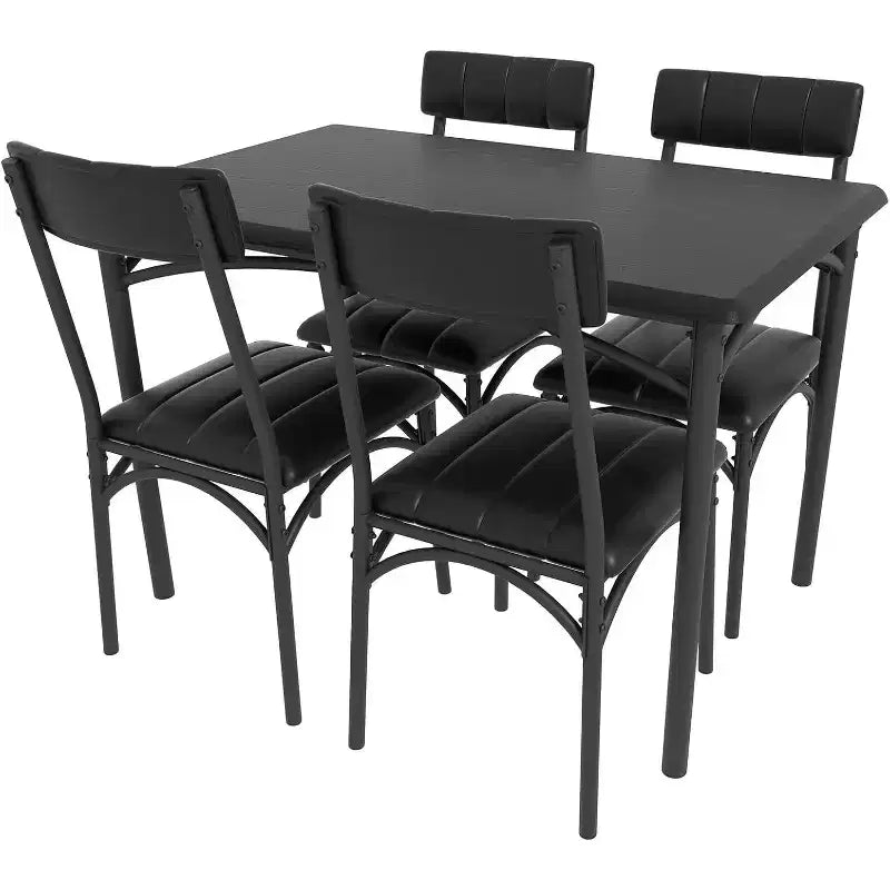 Industrial Style 4-Piece Dining Chair Set - Kitchen Breakfast Nook Thickened Ergonomic Dining Chairs, Wooden Frame Apartment Furniture