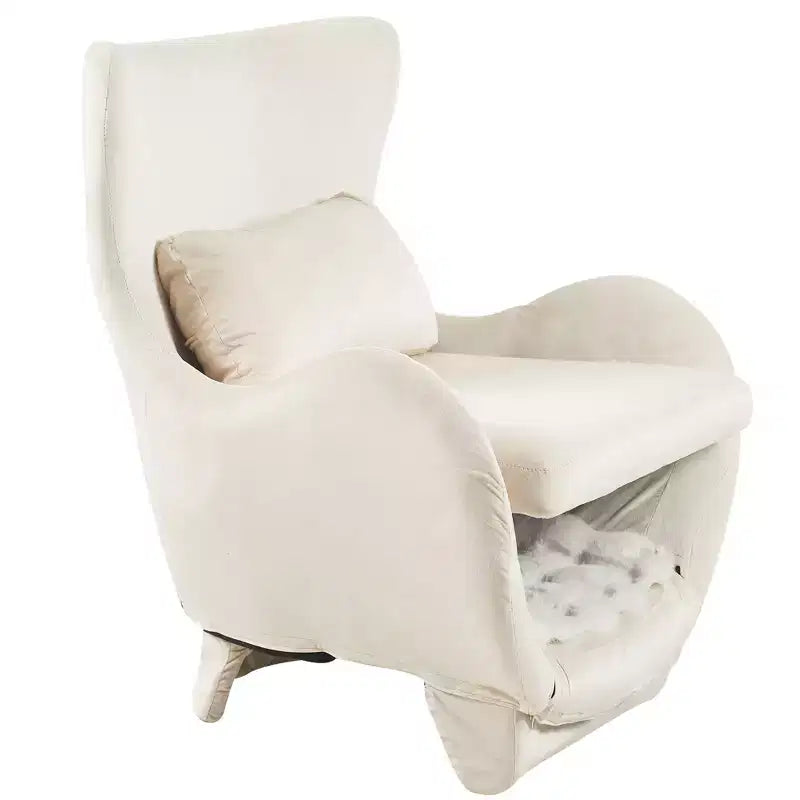 Poltrona Accent in Velluto con Spazio Pet-Friendly, Sedia a Sdraio 2-in-1