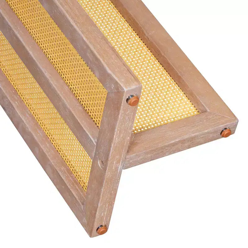 Consolle stretta in rattan con piano ovale e contenitore, Ingresso