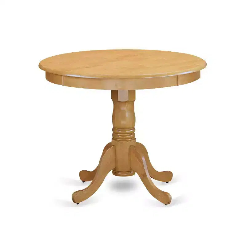 Tavolo da pranzo con piano in legno massello finitura rovere naturale, 5 pezzi con 4 sedie