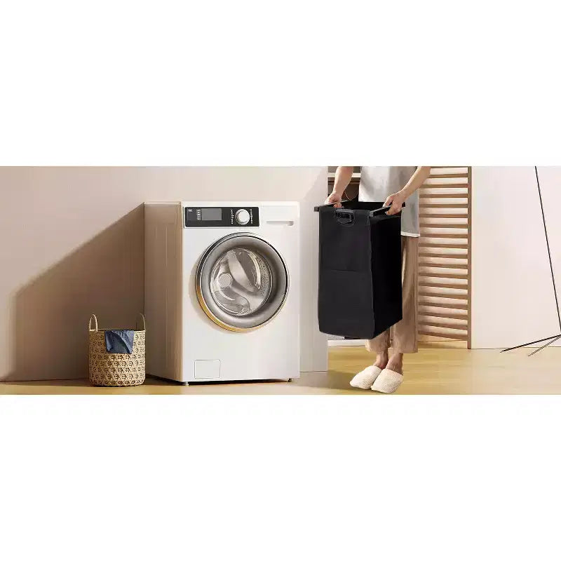Cesto Portabiancheria con Ripiano Estraibile con Borse Rimovibili, Cesto Contenitore con Struttura in Metallo e Ripiano per Organizzazione Armadio, Bagno o Camera da Letto