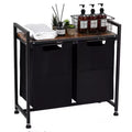 Laundry Hamper with Pull-Out Removable Bags Shelf, Metal Frame Storage Basket with Shelf for Closet, Bathroom, or Bedroom Organization