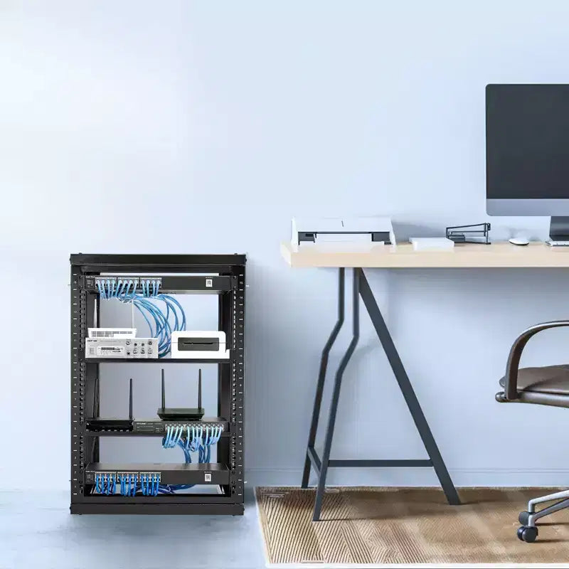 Armadio server da muro 15U, capacità 68 kg, telaio aperto, acciaio al carbonio