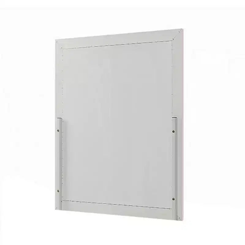 Specchio Accent da Comodino, Cornice Quadrata in Legno, Rosa Lucido 34x39