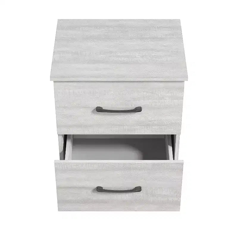Comodino a 2 cassetti con spazio contenitore, 47,5 cm L x 39,9 cm P x 60,2 cm H