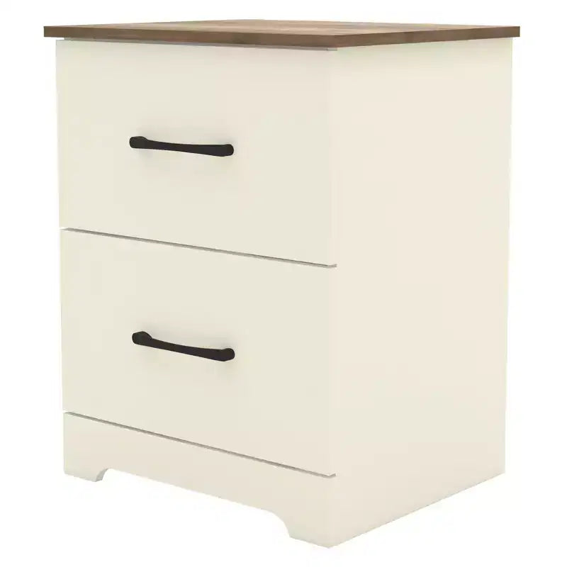 Comodino a 2 cassetti con spazio contenitore, 47,5 cm L x 39,9 cm P x 60,2 cm H