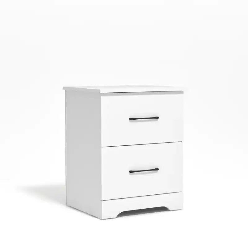 Comodino a 2 cassetti con spazio contenitore, 47,5 cm L x 39,9 cm P x 60,2 cm H