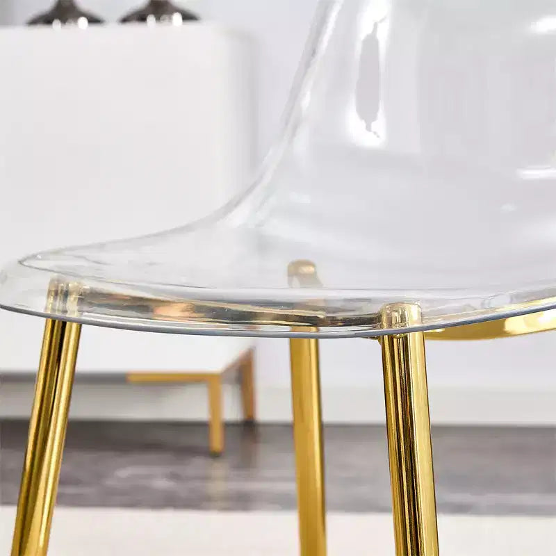 Sedie da Pranzo Trasparenti Senza Braccioli con Schienale, Stile Nordico Moderno per Cucina, Sala da Pranzo, Soggiorno o Ufficio