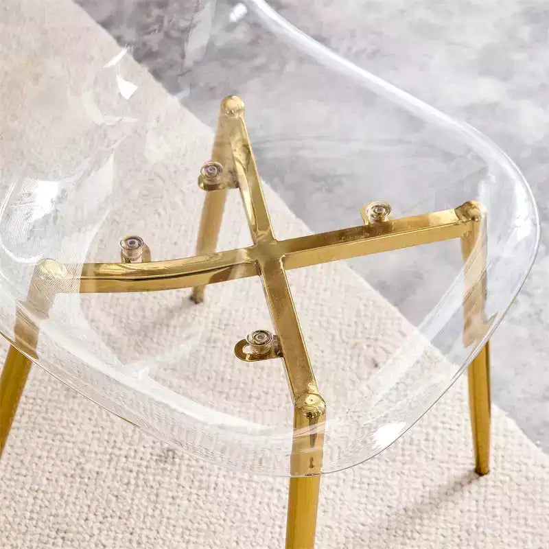 Sedie da Pranzo Trasparenti Senza Braccioli con Schienale, Stile Nordico Moderno per Cucina, Sala da Pranzo, Soggiorno o Ufficio