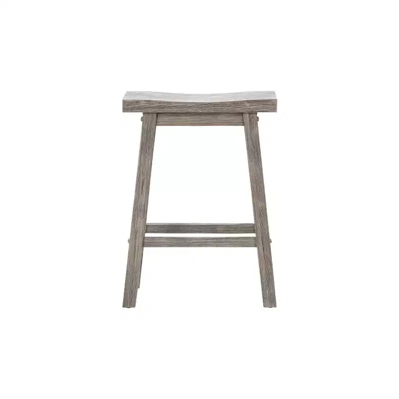 Sgabello da banco senza schienale da 24", sedile a sella, in legno massello di acacia