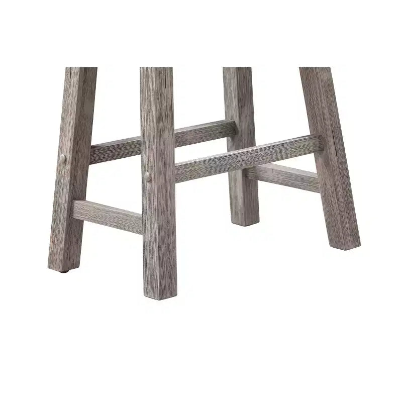 Sgabello da banco senza schienale da 24", sedile a sella, in legno massello di acacia