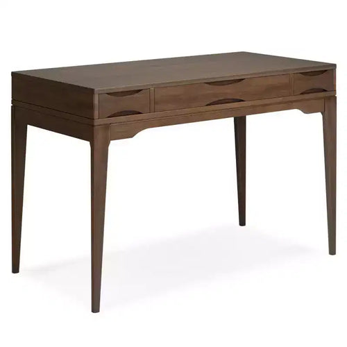 Pearson Small Desk Walnut Brown - WyndenHall: 48" Executive Style, Keyboard Tray, File Cabinet
