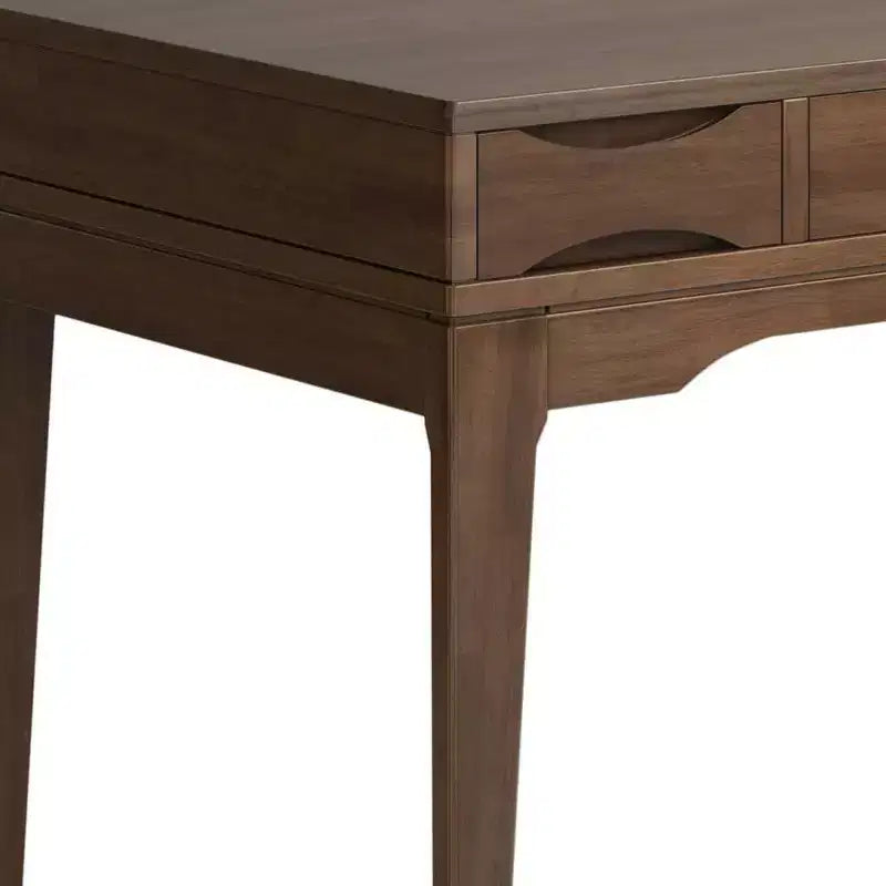 Scrivania direzionale marrone noce da 122 cm con vassoio per tastiera e schedario