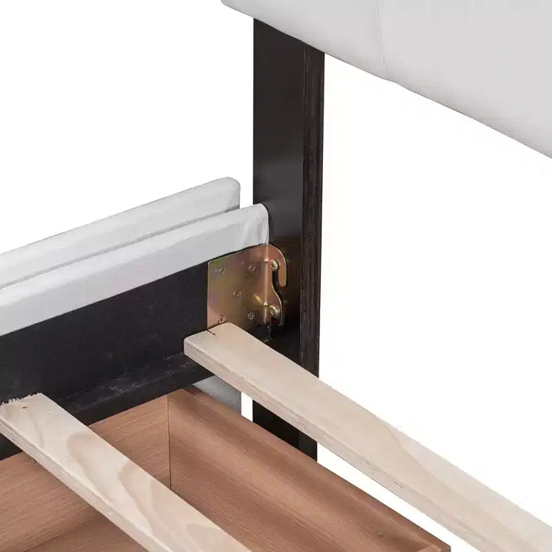 Letto matrimoniale con testiera capitonné e 4 cassetti contenitore