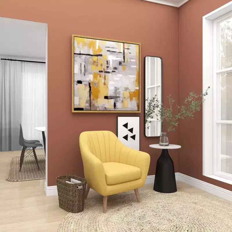 Specchio da parete rettangolare in metallo con cornice sottile, stile moderno