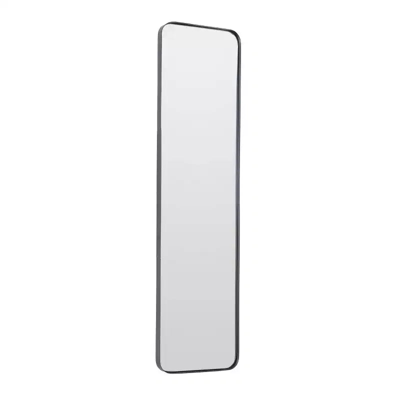 Specchio da parete rettangolare in metallo con cornice sottile, stile moderno
