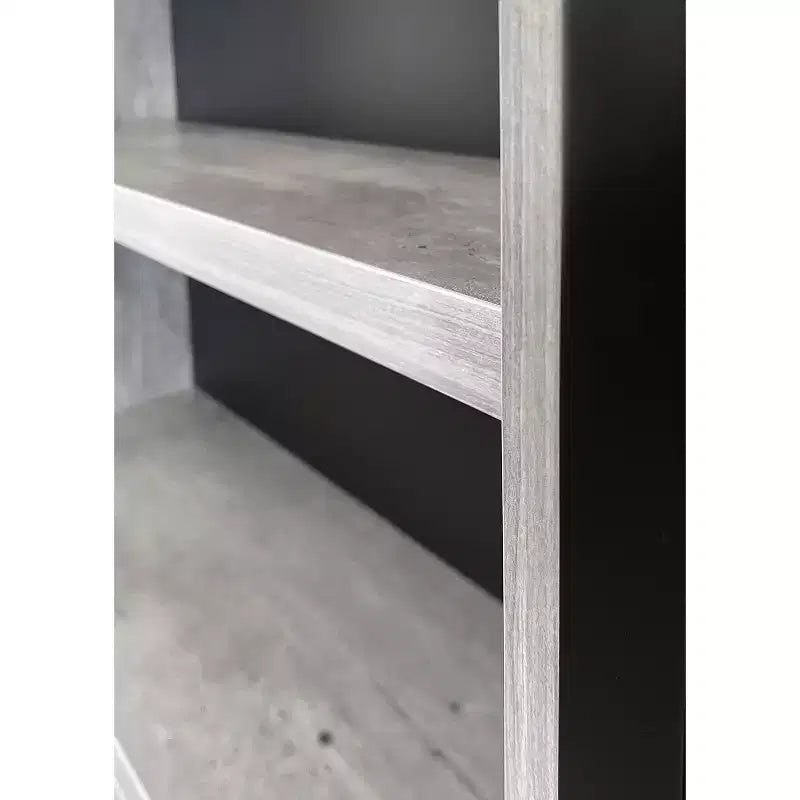 Libreria Moderna in Laminato Effetto Legno con Ante, Alta 198 cm